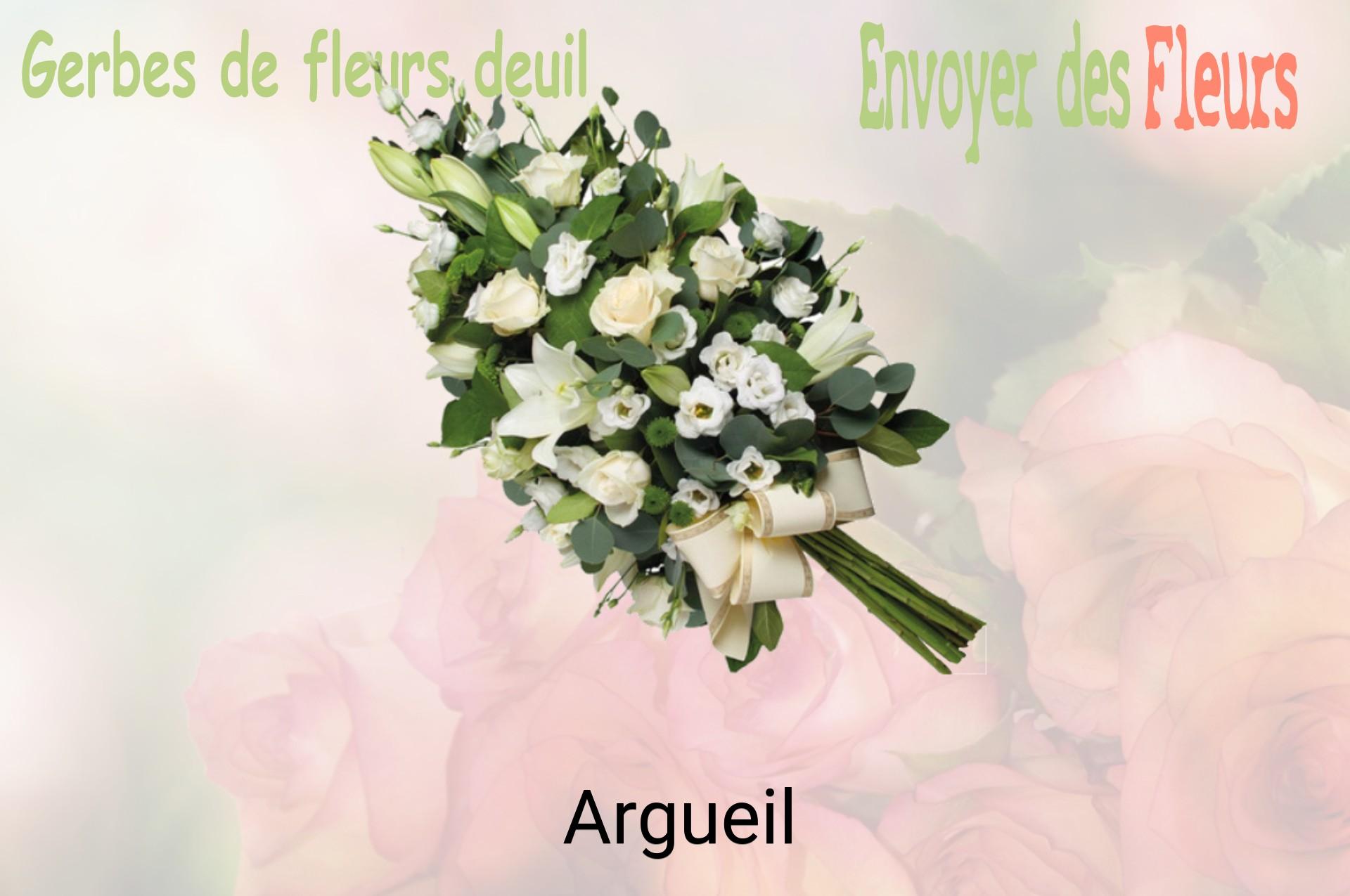 Gerbe de fleurs de deuil livrée à Argueil